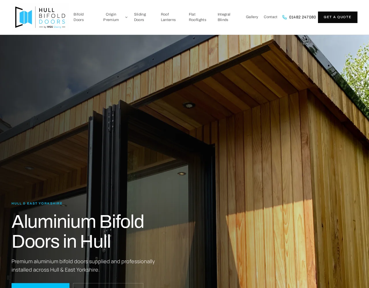 Live Hull Bifold Doors homepage designed by SiteHatch